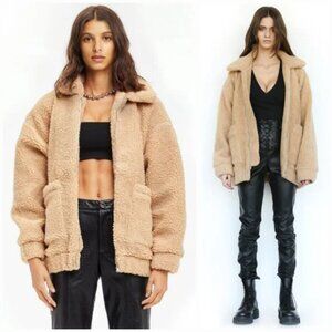 I.AM.GIA Pixie Teddy Coat Sherpa Light Brown Size S